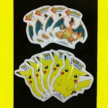9 Vintage Pokemon Stickers Charizard #6 &amp; Pikachu #25 Die Cut  1999 Nint... - $22.30