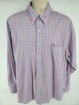 Viyella Men&#39;s Long Sleeve Button Shirt Size XL Blue Red Plaid - £17.82 GBP