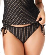 MSRP $44 Bar III Crochet Side-Shirred Hipster Bikini Bottoms Charcoal Si... - $27.41 CAD
