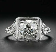 Designer Old uropean Cut Diamond Wedding Ring, 925 Silver Art Deco Style Ring - £107.63 GBP