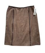 New Vintage Pendleton Skirt Size 16 Brown A-Line 100% Virgin Wool Leathe... - $38.62