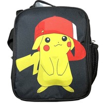 Pokemon Pikachu Lunch Bag Red Hat Insulated Cooler Adjustable Strap Black Yellow - £10.89 GBP