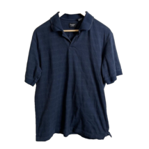 Haggar Clothing Polo Shirt Mens Size Large Blue Check Golf Short Sleeve - £6.64 GBP