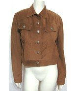 Custom Made Genuine Suede LEATHER RENDITIONS USA Brown Jacket Sandi 8 S ... - $29.65