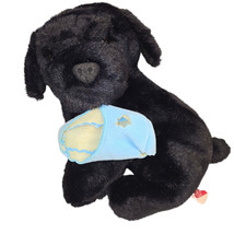 Dakin Plush Black Puppy Dog Lab Holding Slipper Geoffrey Stuffed Animal ... - $13.22