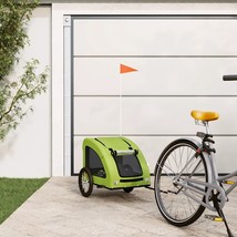 vidaXL Pet Bike Trailer Green Oxford fabric, iron, PVC - $3,951.97 MXN