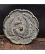 Early Antique China Chinese Bronze Hand Mirror - Bird Design Flower Shap... - $125.13