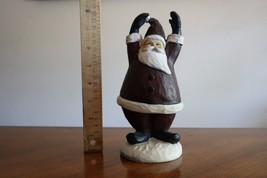 Carved Look Resin Santa Claus FIGURINE Christmas 8&quot; Holiday Hands Up - $266.20 MXN