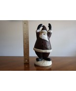 Carved Look Resin Santa Claus FIGURINE Christmas 8&quot; Holiday Hands Up - €12,10 EUR