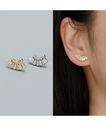 CZ Ear Climber Earrings Lobe Gold,Silver Cartilage Tragus Climber Earrin... - £10.95 GBP