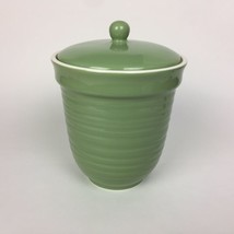 FreshTerritory Ceramic Food Bin Container Jar Sage Green 7.25” Tall Used - £15.77 GBP