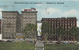 VINTAGE 1955 HOTEL MOUNT ROYAL AND APARTMENTS BALTIMORE 2 MARYLAND POSTC... - £5.12 GBP
