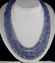 Finest Natural Iolite Beads Faceted Round 4 L 830 Ct Blue Gemstone Fine Necklace - £567.74 GBP