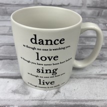 Quotable Mug Souza Dance Love Sing Live Coffee Tea Cup Ceramic Cream White - $21.67