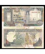 Somalia P-R2, 50 Shillings, hand loom / man with donkey, 1991 UNC Mogadishu - $1.88