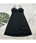 Van Roalte Womens Vintage Slip Dress Nightie Size S Black Lace Trim Ling... - $39.25 CAD