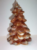 Mosser Glass Caramel Slag Swirl 8&quot; Large Christmas Tree Figurine Made In USA! - £33.01 GBP