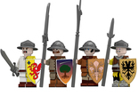 4Pc Medieval Soldier Minifigure Militia Eagle Ninika Old Fraz Warrior Mi... - £14.79 GBP