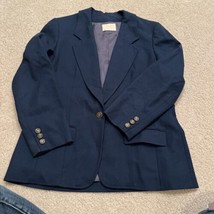 Vtg Pendleton 100% Virgin Wool Made In The Usa Navy Blue Blazer Sz 12 w/brass - £37.08 GBP