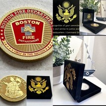 BOSTON Fire Dept. Challenge Coin Come With Special Velvet Case - £20.74 GBP