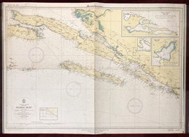 Nautical Chart Peljesac Mljet Adriatic Sea Dalmatia Croatia Yugoslav Navy - £63.51 GBP
