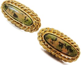 Multi Color Oval 3 Rows Rolled Edge 1/20 12Kt Yellow Gold Filled Cufflinks - $39.59