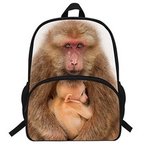 16 Inch Cool Animal Print Backpacks Orangutan pattern Backpack For Kids School B - £35.13 GBP