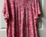 Women Within Short Sleeved T shirt Womens Plus Size 3X Pink Floral Jerse... - £10.04 GBP