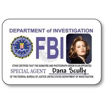 DANA SCULLY, X Files TV Show Magnetic Fastener Name Badge Halloween Costume Prop - £13.36 GBP
