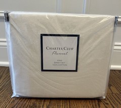NEW Charter Club 4 Pc Solid Ivory Flannel KING Sheet Set Soft Cozy 100% Cotton - £101.98 GBP