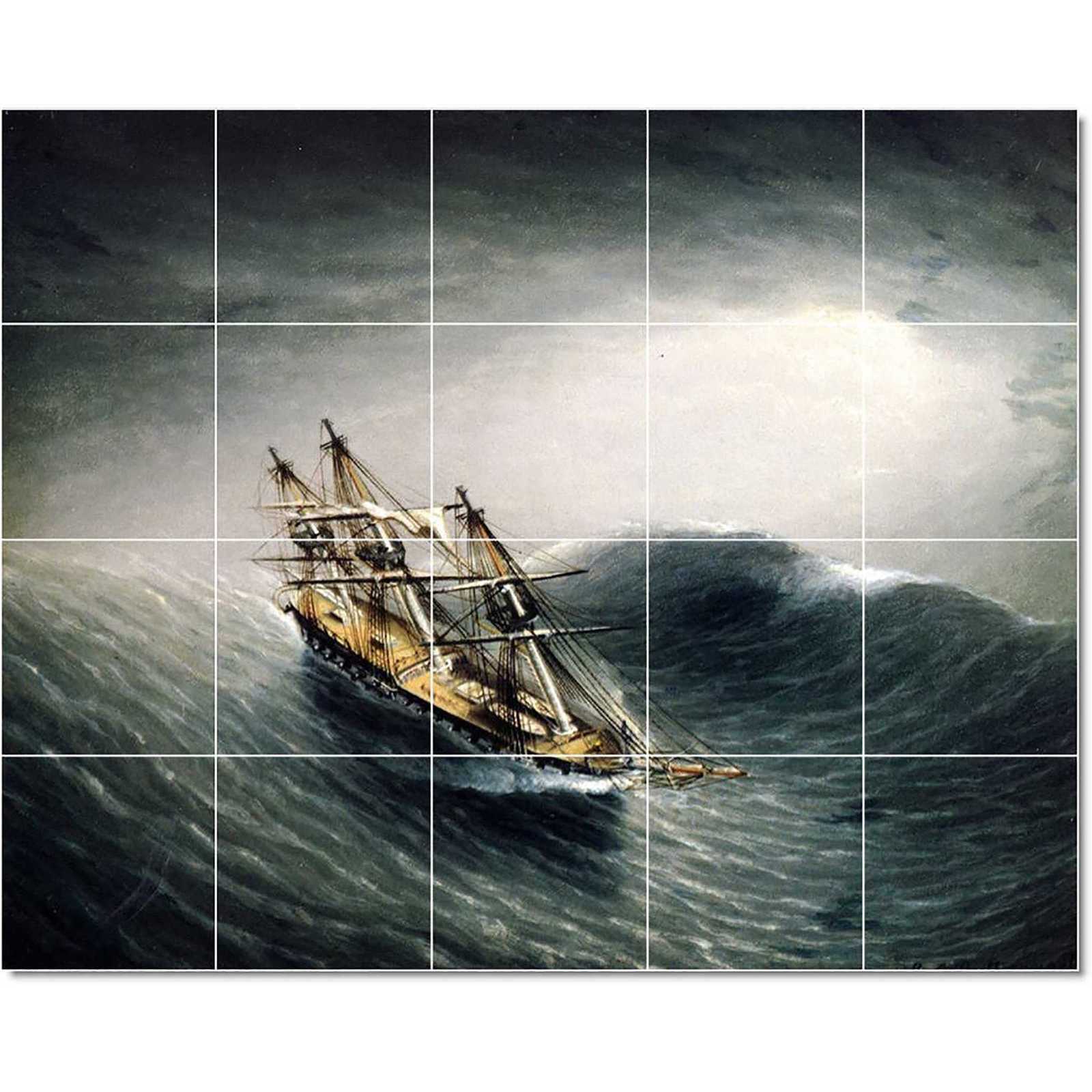 Buttersworth james schooner in a stormy sea