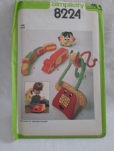 VTG 70&#39;s Simplicity 8224 Fun Stuffed Toys ~ Telephone Clock Monkey Truck Train - £4.71 GBP