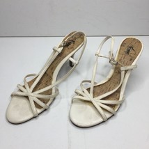 Fioni Womens White Heel Slingback Sandal 77534-10 Spring Summer Casual Size 10 - £19.97 GBP