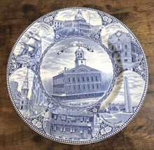 The Boston Plate Jon Roth Old English Staffordshire Ware Blue &amp; White Meakin - £11.65 GBP