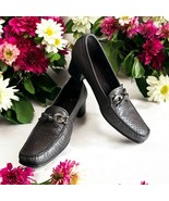 Stewart Weitzman Lincoln Perforated Loafers Size 8.5 Silver Metallic Lea... - $48.99 CAD