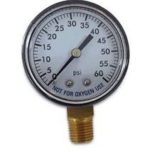 Super Pro 80960Bu Pool Spa Filter Water Pressure Gauge, 0-60 Psi, Bottom... - $22.99