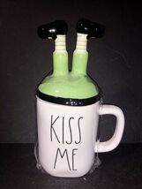 Rae Dunn KISS ME St. Patrick’s Coffee Tea Mug With Legs Topper Ceramic H... - $13.00