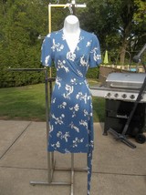 Nwot Ann Taylor Blue&amp;White Floral Wrap Dress 6P - £22.30 GBP