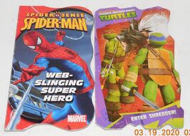 lot of 2 Long Board Books Spiderman and Teenage Mutant Ninja Turtles - $9.85