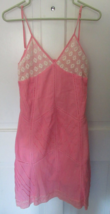 STITCH pink adjustable straps Lace trim Lined Dress size S - $4.99