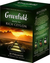 GREENFIELD RICH CEYLON BLACK TEA 20 PYRAMIDS - £4.43 GBP