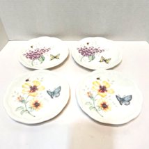 Lenox Butterfly Meadow By Louise Le Luyer Set of 4 Bread Dessert Plates 6.5&quot; - £35.59 GBP