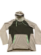 Men&#39;s Nike Therma-Fit Hoodie Sweatshirt Hunter Green and Gray  - $26.92