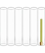 CYS EXCEL 6 PCS (H:14&quot; D:2.5&quot;) Open Ended Clear Glass Hurricane Candleho... - $41.03 CAD