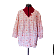 Croft &amp; Barrow Top Blouse Multicolor Women Size XL V Neck - $14.85