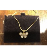 Mia Butterfly Pearl Stud Vintage new Necklace Insect Charm Gift Box - £12.64 GBP