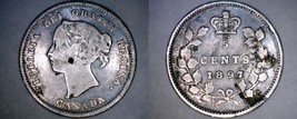 1897 Canada 5 Cent World Silver Coin - Canada - Victoria - £7.20 GBP