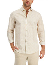 Alfani Men&#39;s Relaxed-Fit Floral Print Shirt in Winter Ivory CB-Medium - $19.97