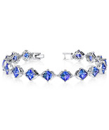 12.00 ct Princess Cut Alexandrite Bracelet in Sterling Silver - $195.99