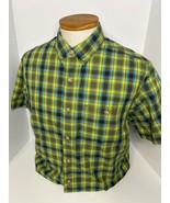 Duluth Trading Mens BBQ Slim Fit Relaxed Sleeve Shirt Sz Medium Green Pl... - $45.10 CAD